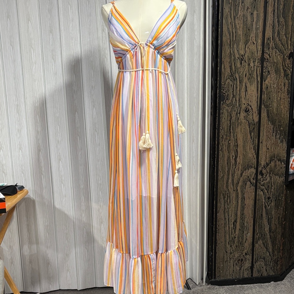 Striped Multicolor Maxi Dress